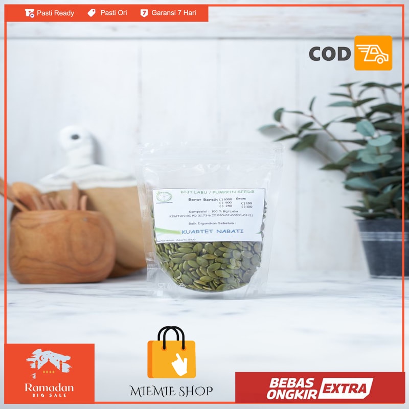 

Pumpkin Seed - Biji Labu Kupas - Oven - Roasted - Matang 250 Gr