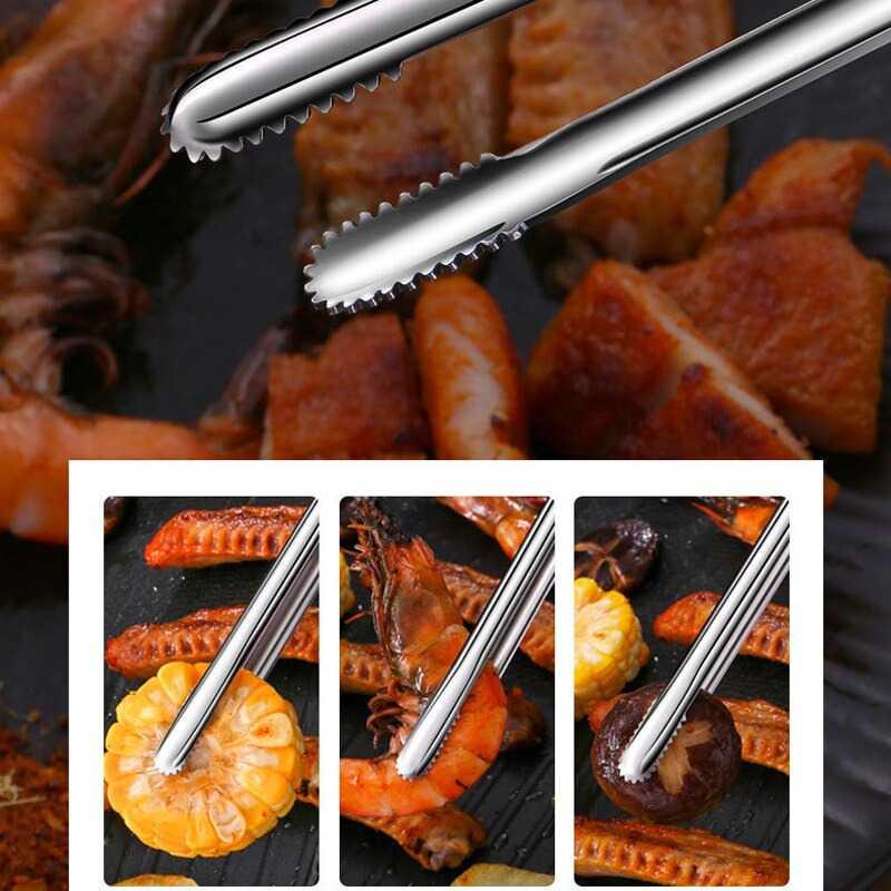 Penjepit Makanan Serbaguna BBQ Clip Tongs 30.5 cm - GF03 - Silver
