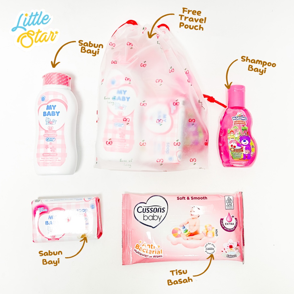 LS 5in1 Newborn Baby Gift Set Bag Paket Perlengkapan Mandi Bayi Baru Lahir