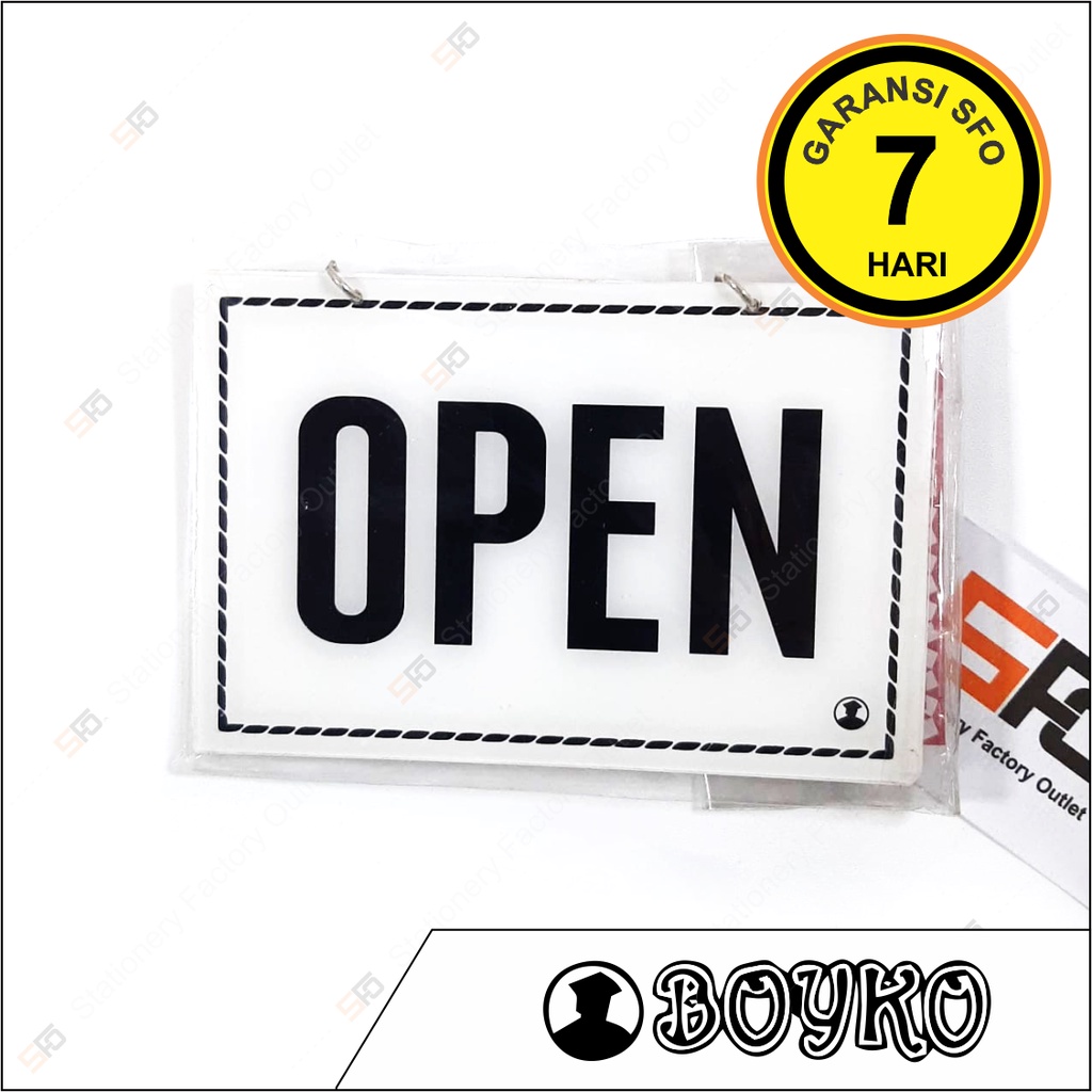 

Akrilik Open Close - Acrylic Sign Bolak Balik Rantai 15cm x 10cm