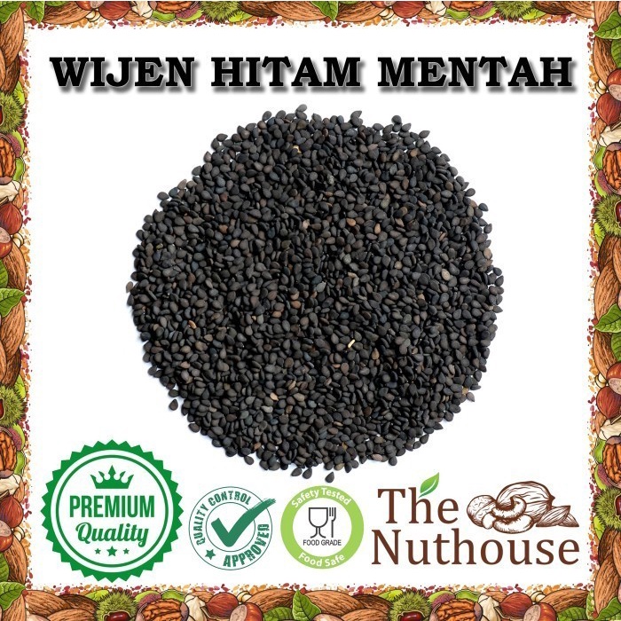 1kg Black Sesame Seeds RAW / Biji Wijen Hitam Mentah [Premium]