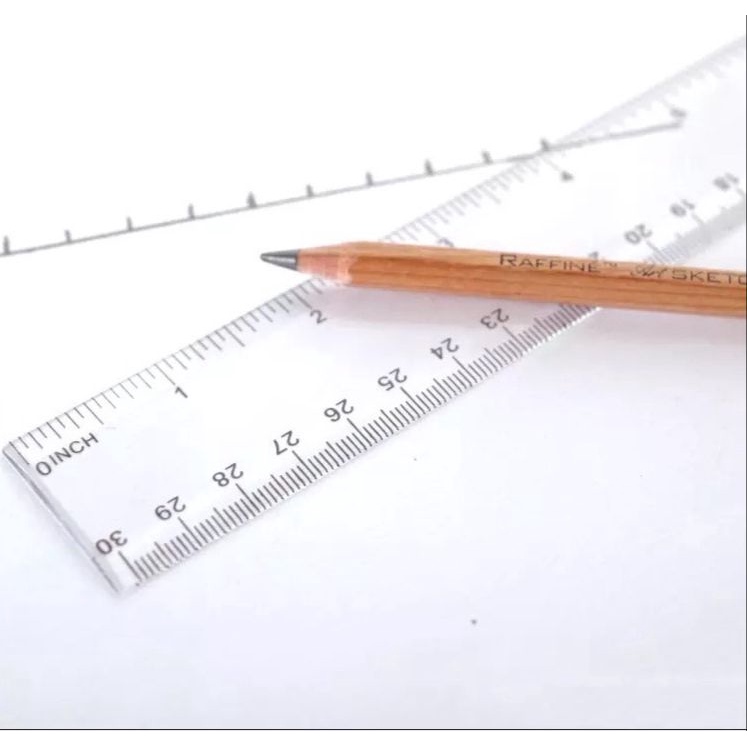 Penggaris Plastik Mistar Ukur Transparan 30cm