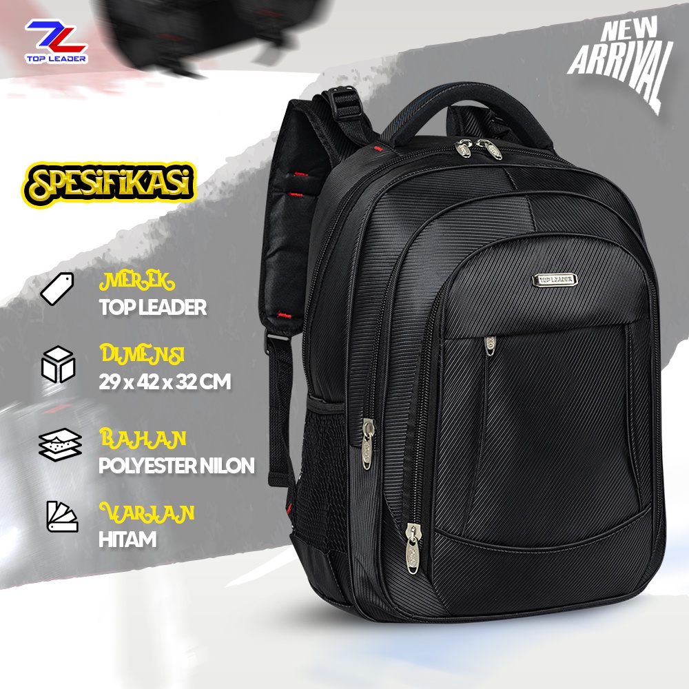 TOP LEADER Ransel Pria Wanita 17inc Backpack Tas Laptop Free Raincover