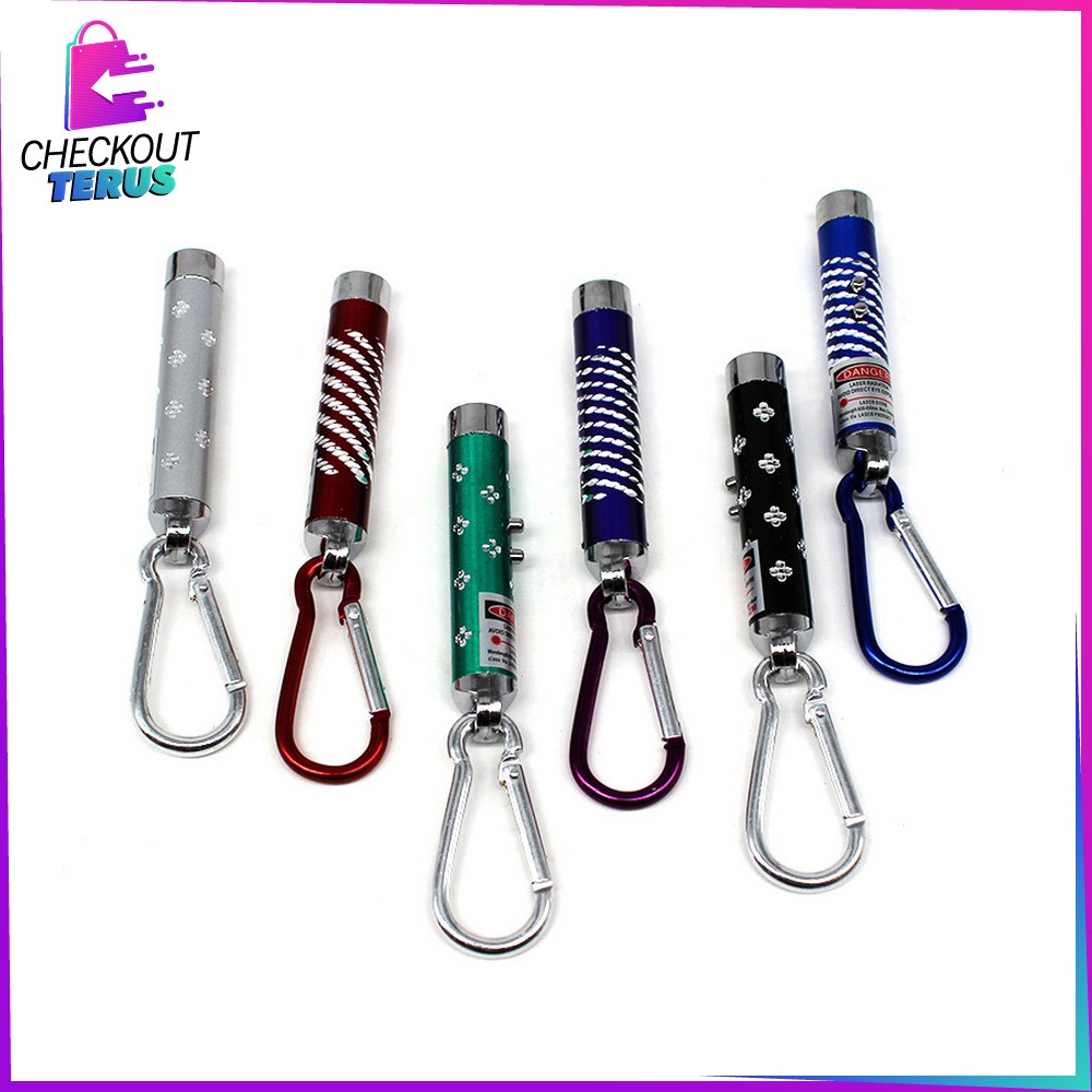 CT C782 Lampu Laser Pointer Motif 3IN1 LED Light Multifungsi Keychain Senter Mini Gantungan Kunci Portable Import