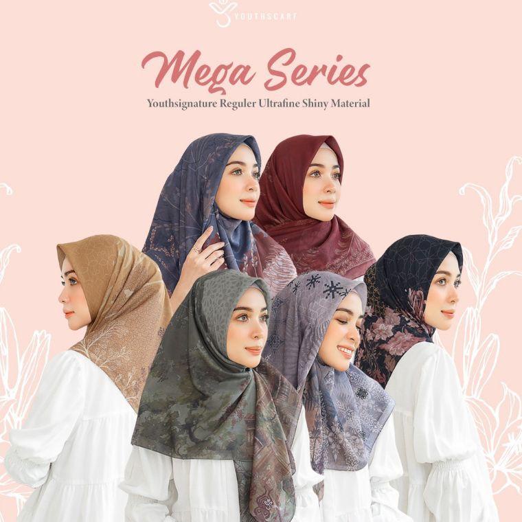 STOK TERBARU Youthscarf - ( MEGA SERIES) - Hijab printing - Hijab segiempat voal - Voal Ultrafine - 