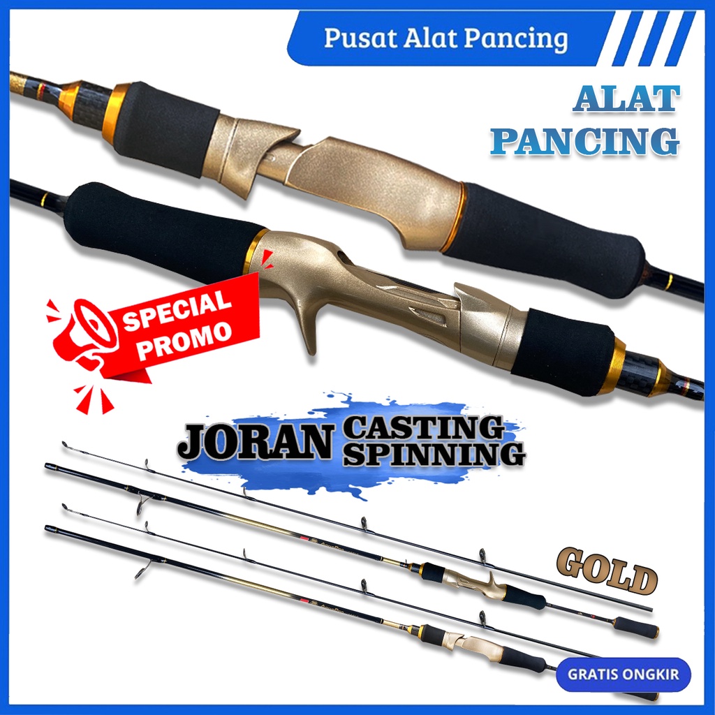 AquaPro Joran Pancing JR011 Merah Gold Spinning &amp; Bait Casting Carbon Solid Horse Mount Rod UL Super Lembut Micro-Object Lua Rod Water Drop Wheel Set Pegangan Joran Ultra Light Dengan Jarak Jauh