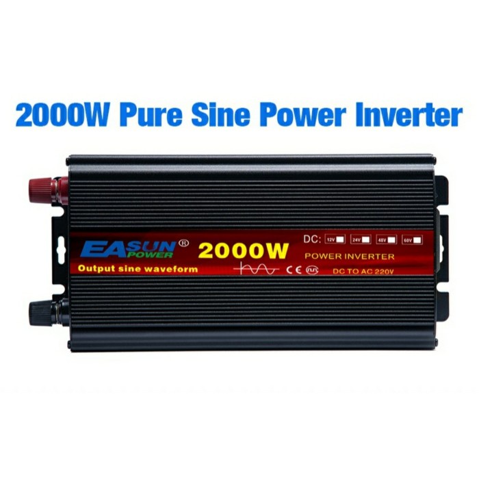 Easun Power Inverter Pure Sine Wave 2000w 12V 24V 2000 Watt