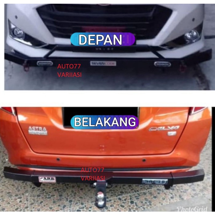 Paket Bumper Tanduk Depan dan Towing Belakang Mobil Calya Sigra