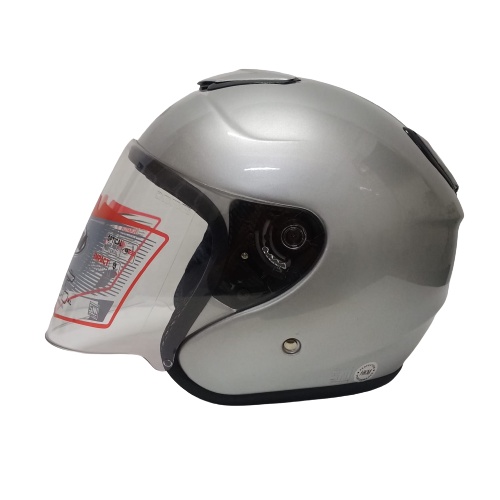 HELM KYOTO SOLID SILVER GLOSS HALF FACE SNI
