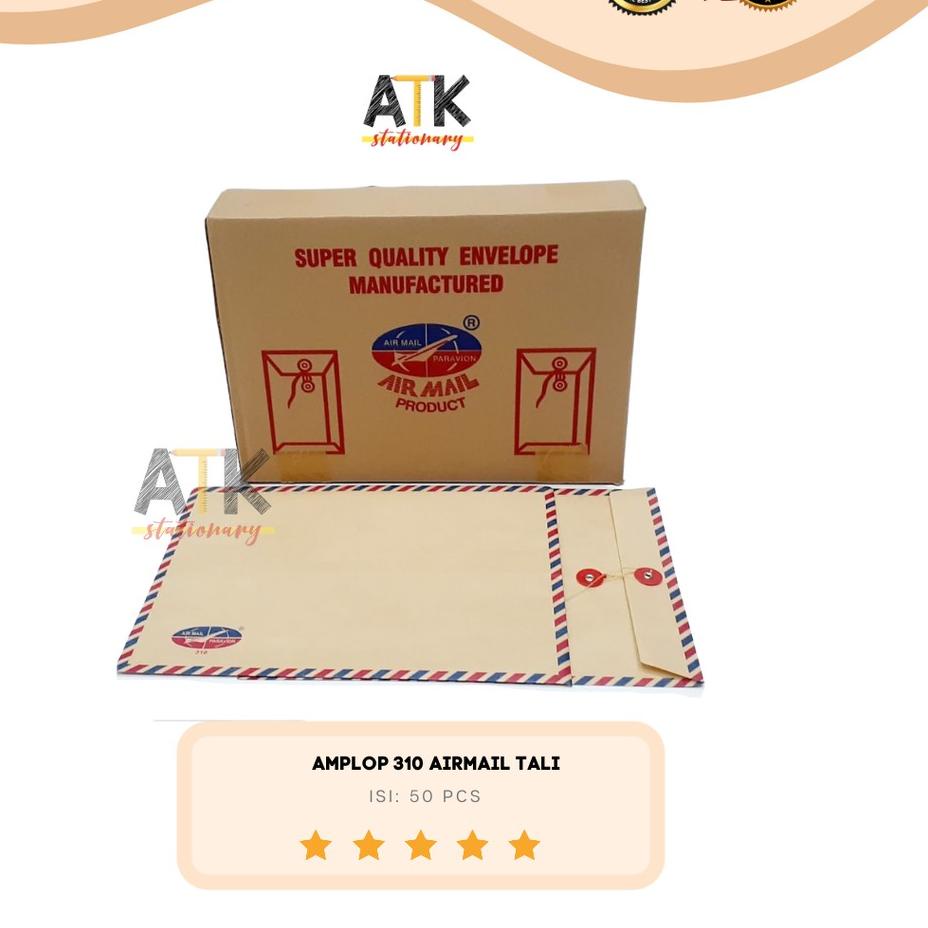 

12.12 STOK READY Amplop Coklat Airmail 310 Tali atk buruan