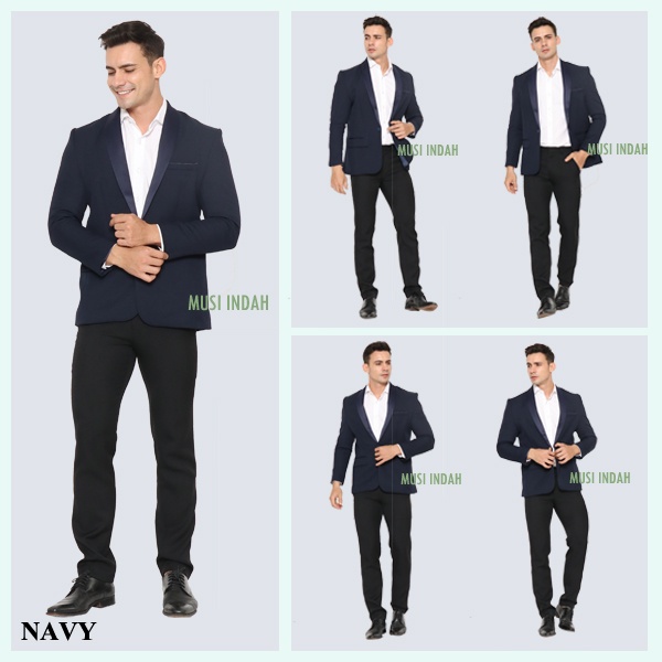 Jas Pria Slim Fit Formal Hitam Tuxedo Kancing Satu Premium High Quality Baju Jas Pengantin Nikah Wedding Pria Dewasa Modern Jaz Pria