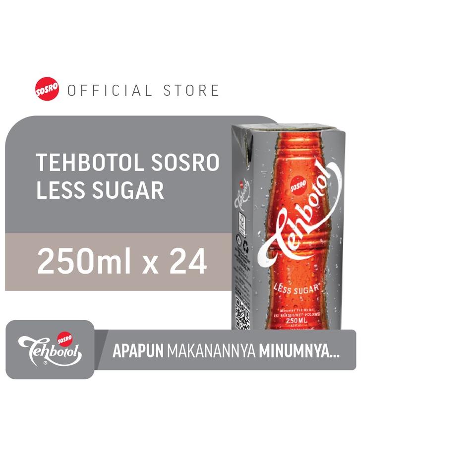 

♠ Tehbotol Sosro kotak Less Sugar 250 ml isi 24 Pcs ♠