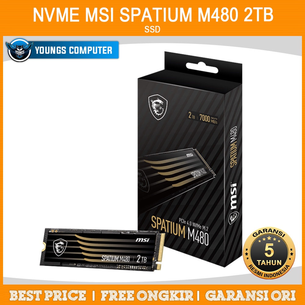 SSD NVMe PCIe 4.0 MSI Spatium M480 2TB - Gen4x4 M.2 2280 SSD Gen4