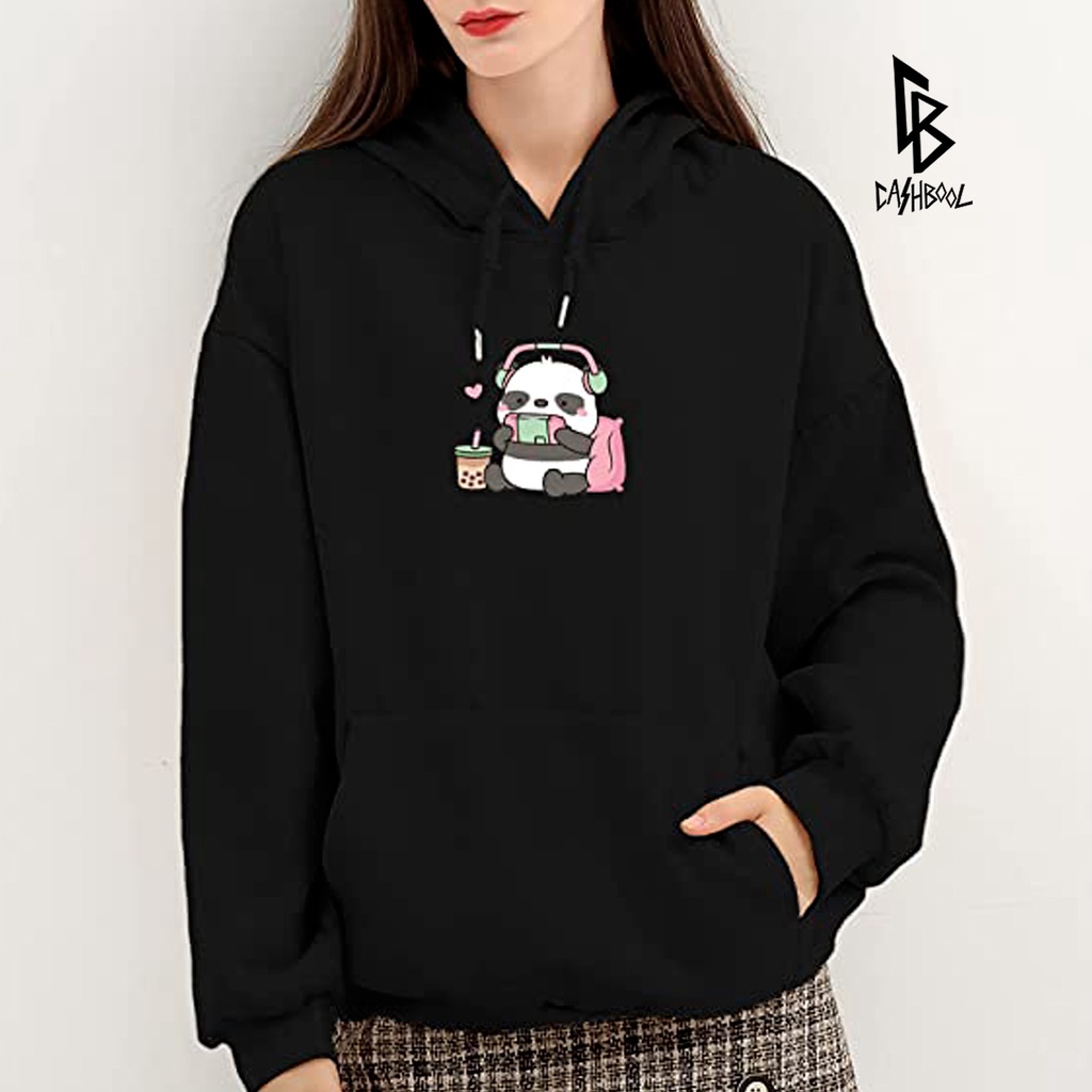 CASHBOOL CUTE PANDA HOODIE Sweatshirt  Oversize Size M-XXL ( Pria &amp; Wanita )