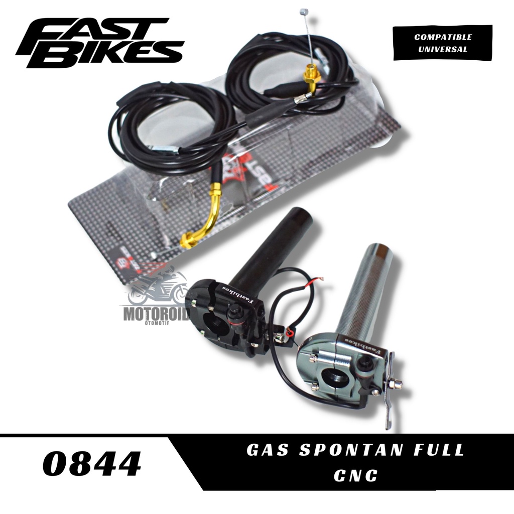 Gas Spontan Fastbikes Full Cnc 2 Kabel  L Universal Stelan Jarum 6 Pin Selongsong Kanan