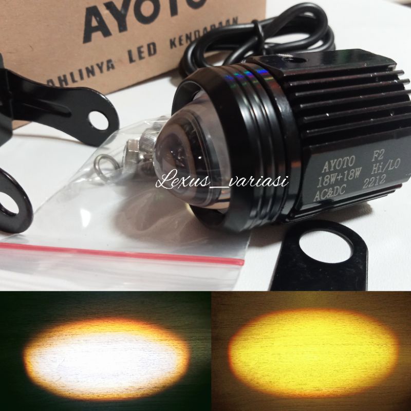 Lampu tembak  projie LED D2 Laser Ayoto F02 putih kuning