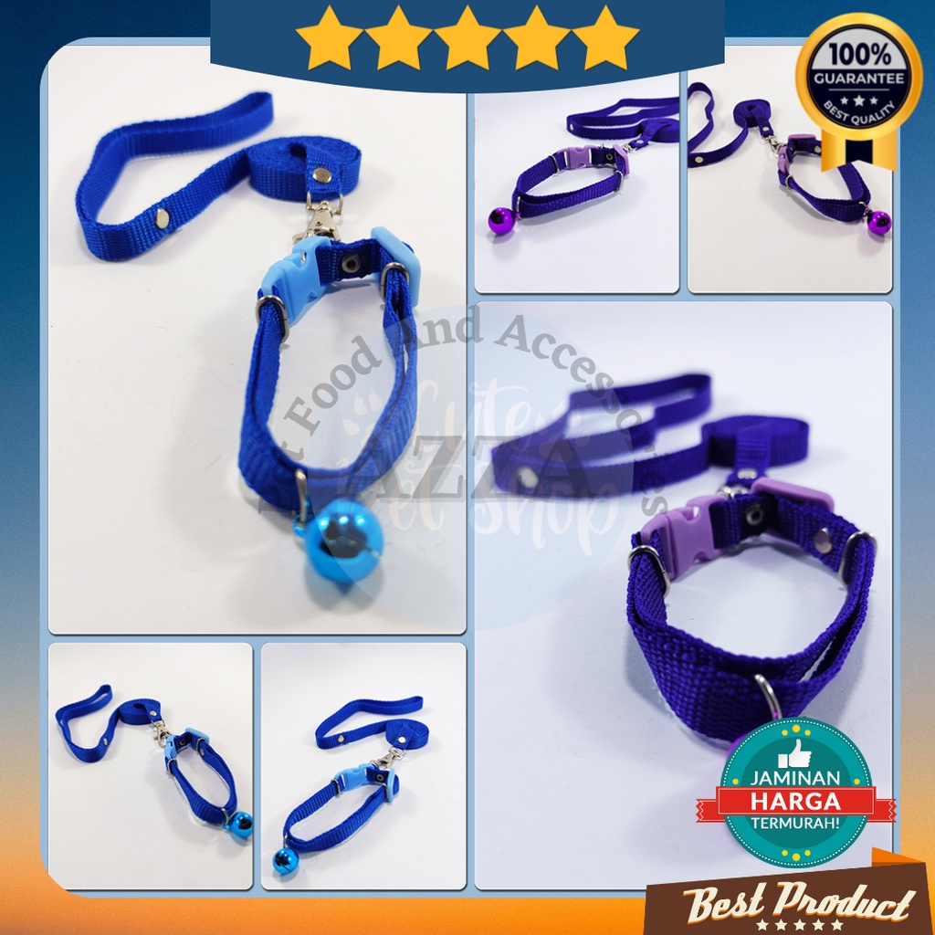 Tali Kalung Kucing Lonceng 14 mm Motif Polos / Harness Kucing / Tali Kalung Kucing Murah / Aksesoris Tali Kalung Kucing / Tali Tuntun Kucing