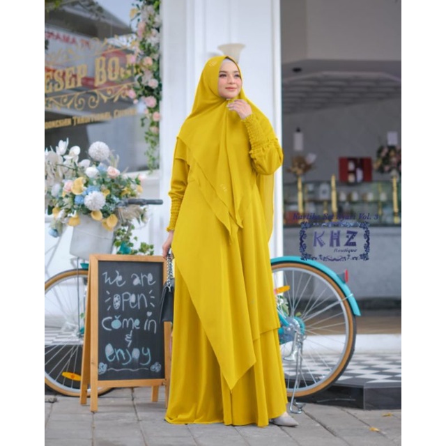 Gamis syari (MP Kartika syari) set pesta mewah murah muslim wanita terbaru