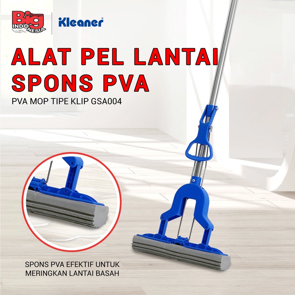 Alat Pel Spons PVA Tipe Klip Floor Mop Pembersih Lantai Kleaner GSA004