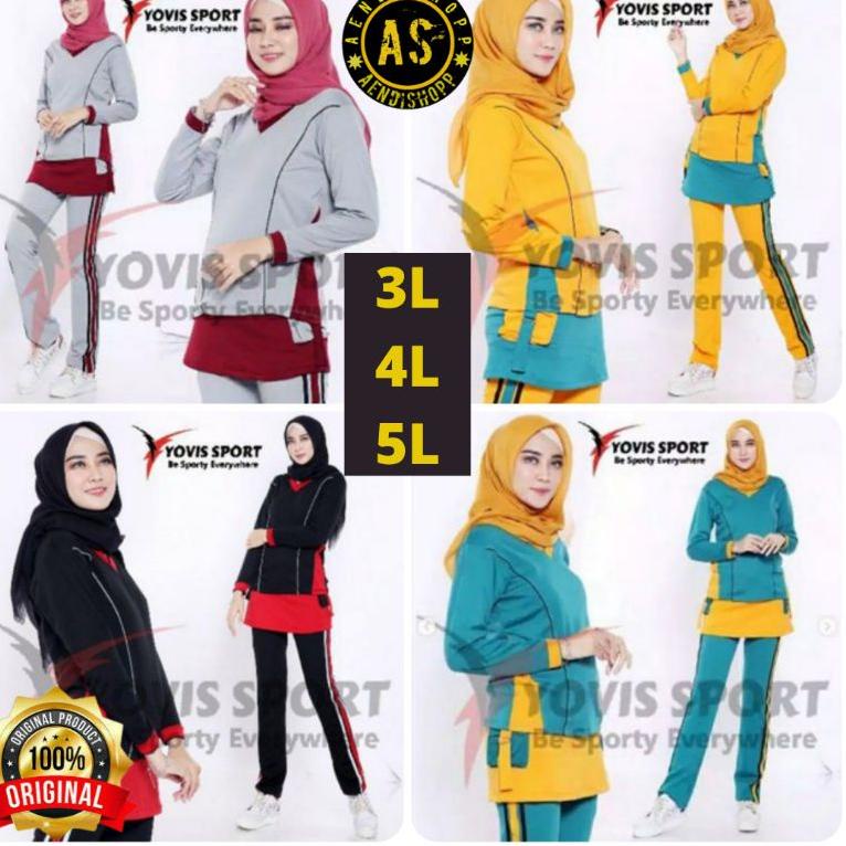 TERLARIS Setelan Olahraga Wanita Muslim Muslimah Baju Stelan Senam Zumba Aerobic Jumbo Cewek Terbaru