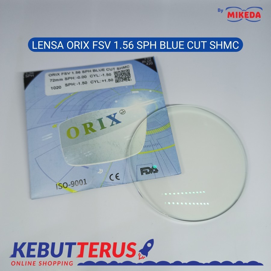 Mikeda-FRAME KACAMATA FORTINO 7873 C14 BLU + LENSA(MINUS/CYLINDER)