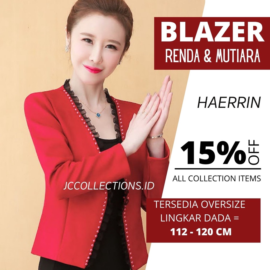 Blazer Kerja Kantor Wanita variasi renda Terbaru  Haerinne JCCollections