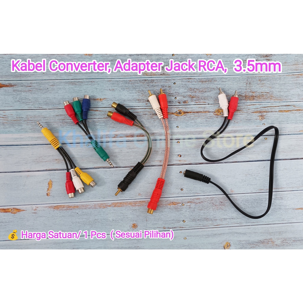 Converter Konverter Splitter Adapter Sambungan Kabel RCA Cabang Pembagi T Y Jack Jeck Male Female 3.