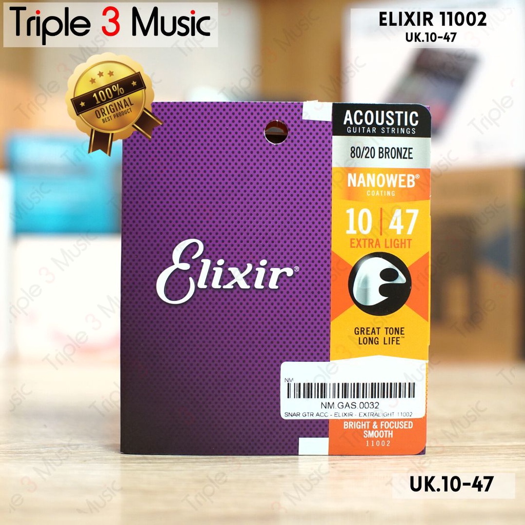 Elixir 11002 10-47 Nanoweb senar gitar akustik ORIGINAL