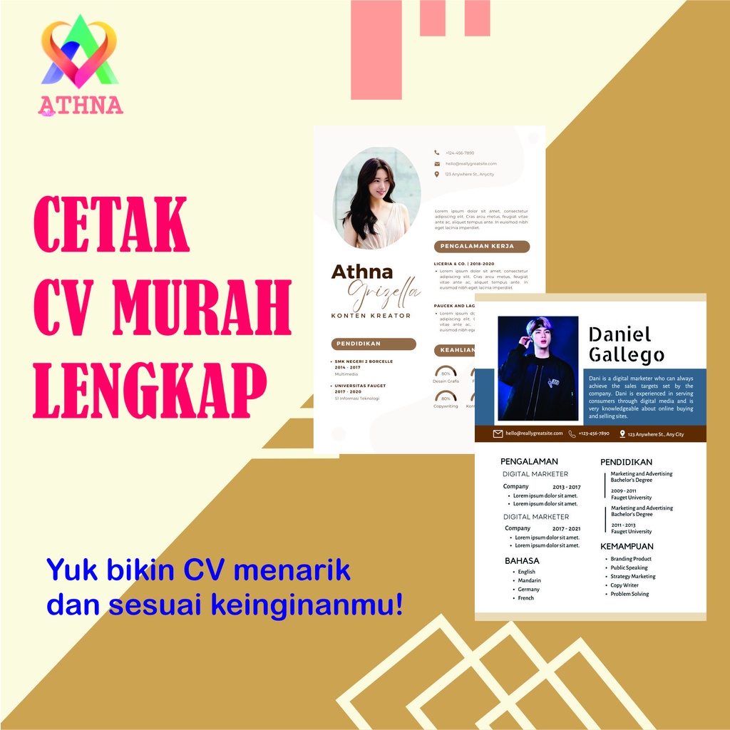 

Athna - Cetak CV Paket Murah Pemalang