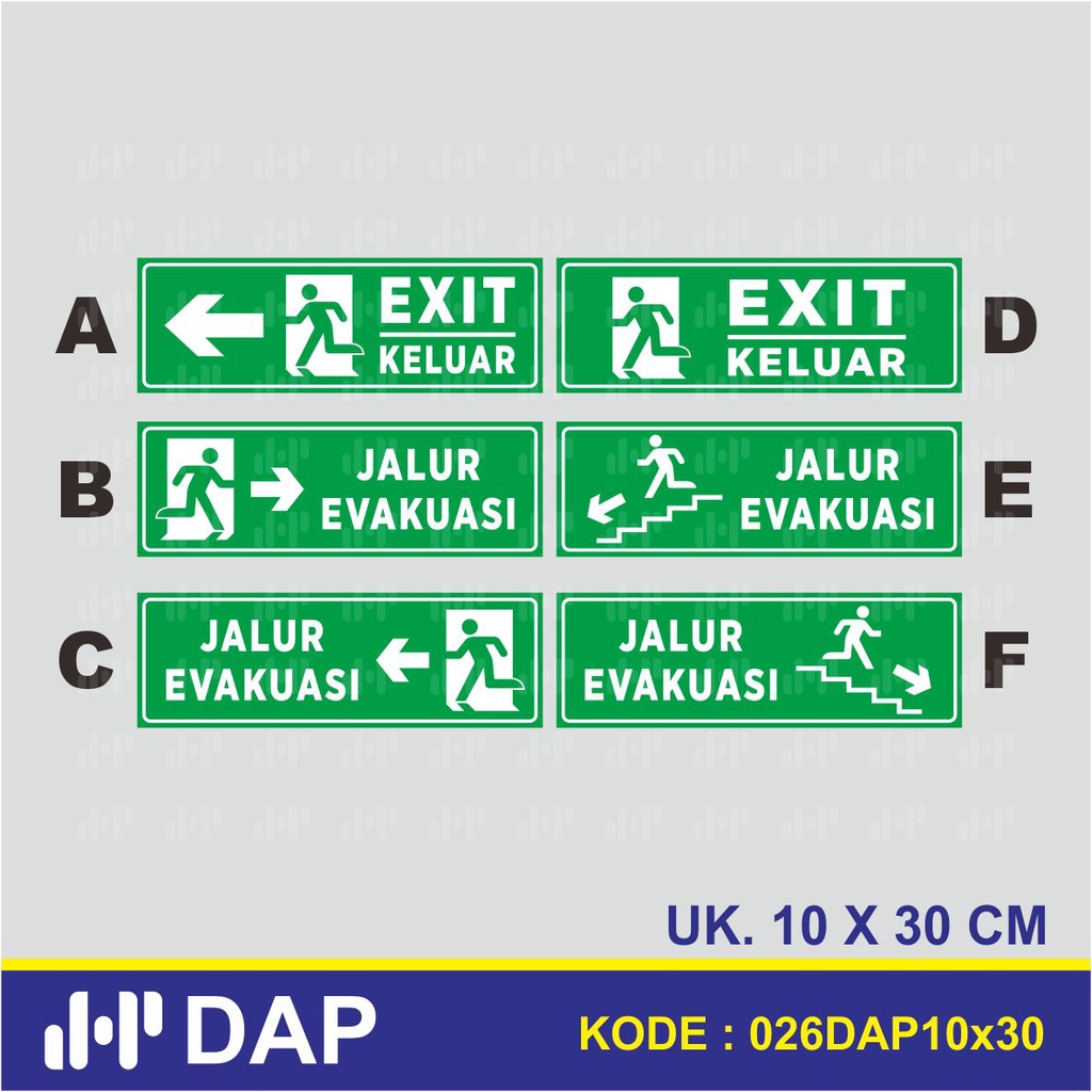 

026 - STICKER JALUR EVAKUASI - 30 x 10 CM - VYNIL - TERBAIK