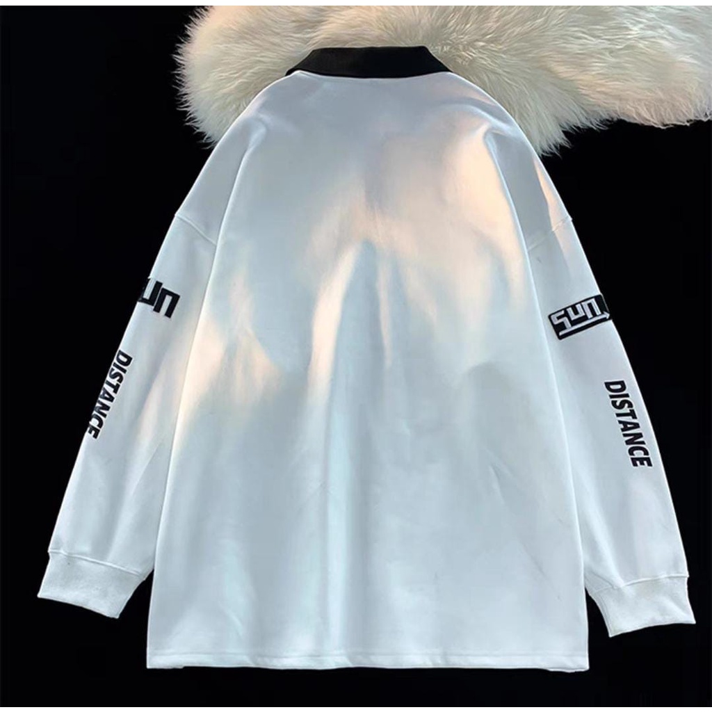 DISTANCE RACING SWEATER COLLAR OVERSIZE SWEATSHIRT KERAH UNISEX (PH)