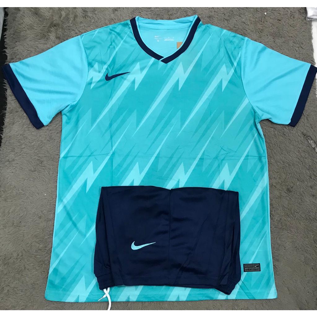 SETELAN= BAJU FUTSAL SEPAK BOLA BIRU LIST NAVY GARDE ORI IMPORT