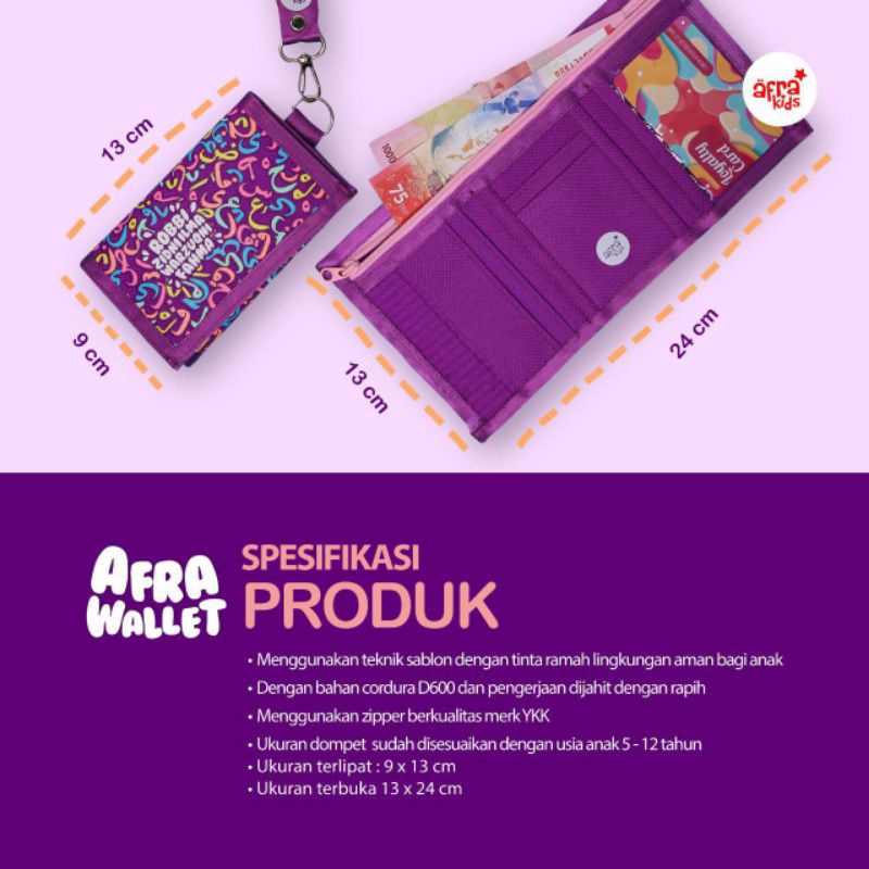 Dompet Afrakids / Afrakids Wallet / Dompet Anak / Dompet Lebaran / Afra Wallet FREE 10PCS AMPLOP LEBARAN