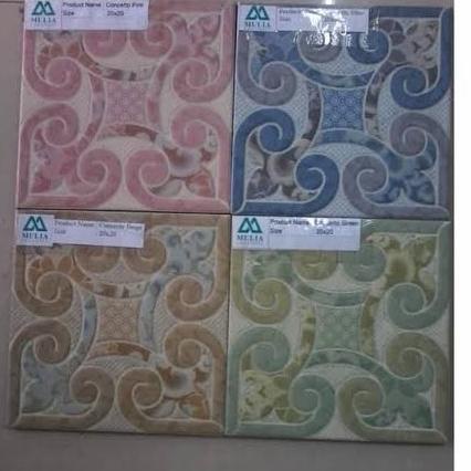 HOT PROMO Keramik Mulia 20x20 Concetto Beige Blue Pink Green Lantai Kamar Mandi