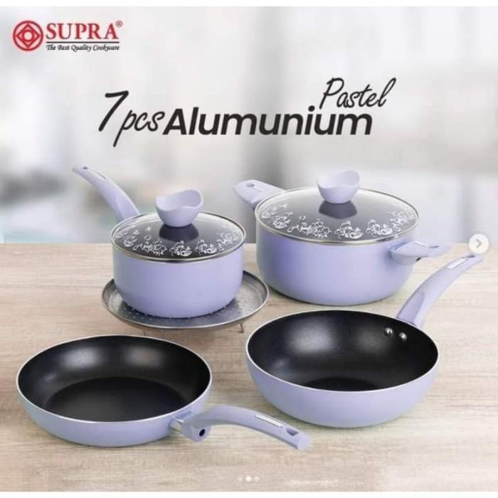 Panci Supra Rosemary 7Piece/Panci Cookware Supra Set Ungu