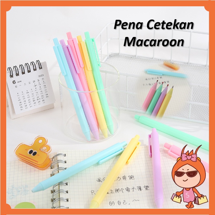 

Reseller Welcome - S5721 Alat Tulis Sekolah Kantor Murah / Pena Cetekan Macaroon / Pena Warna Warni Bolpoint Polos Tinta Hitam Murah Import / Pulpen Murah