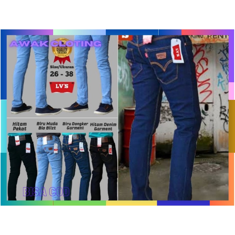 Celana jeans denim garment strecth panjang pria model terbaru bisa COD / celana panjang garmen  pria