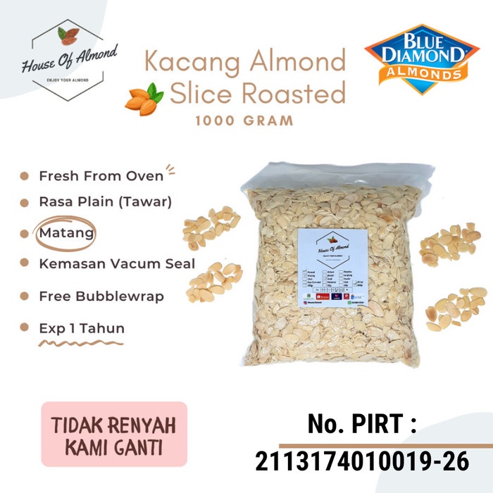 

PROMO RAMADHAN!! Kacang Almond Slice Panggang (roasted/oven) 1kg