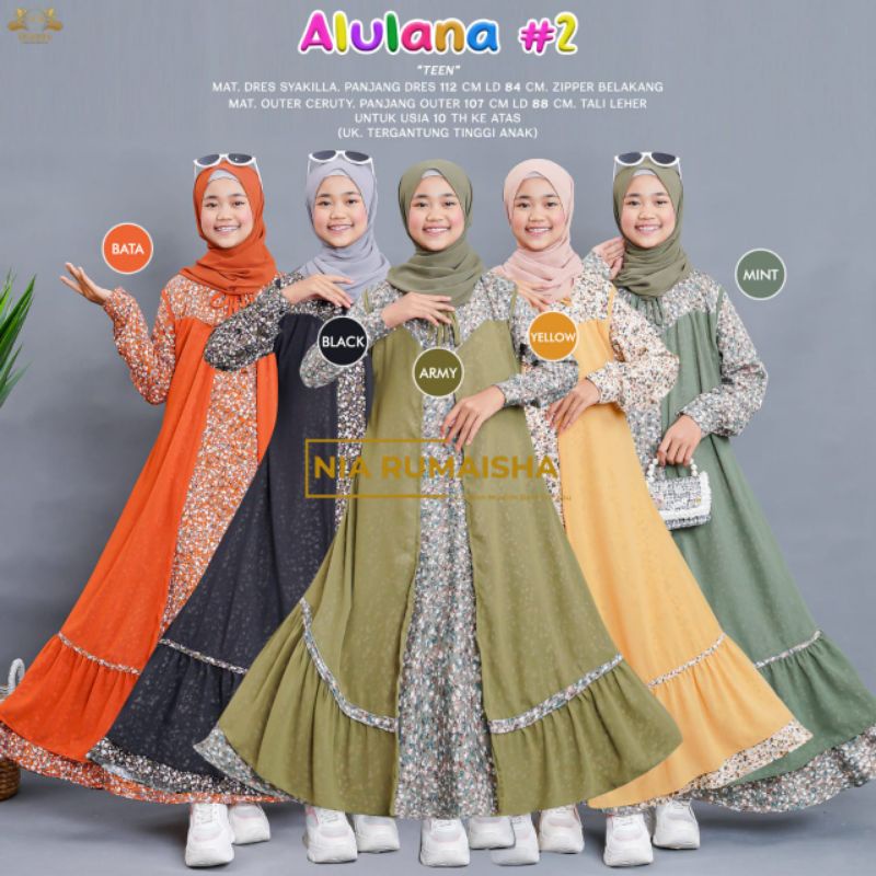 LYANA SETELAN GAMIS ANAK REMAJA 2 IN 1 / RAGAM SETELAN GAMIS ANAK + OUTER / SETELAN DRESS ANAK + CAR