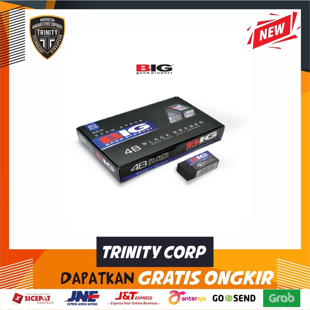 

Penghapus Eraser BIG Hitam Kecil ER-9402 Per Pack