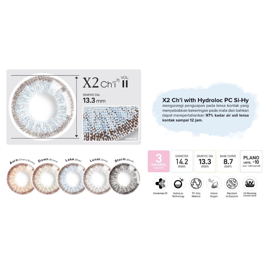 SOFTLENS X2 CHI VOL 2 PREMIUM SOFTLENS NORMAL &amp; MINUS (-0.50 SD -2.50) BY EXOTICON DIA 14.2MM FREE LENSCASE / Softlen Soflen Soflens