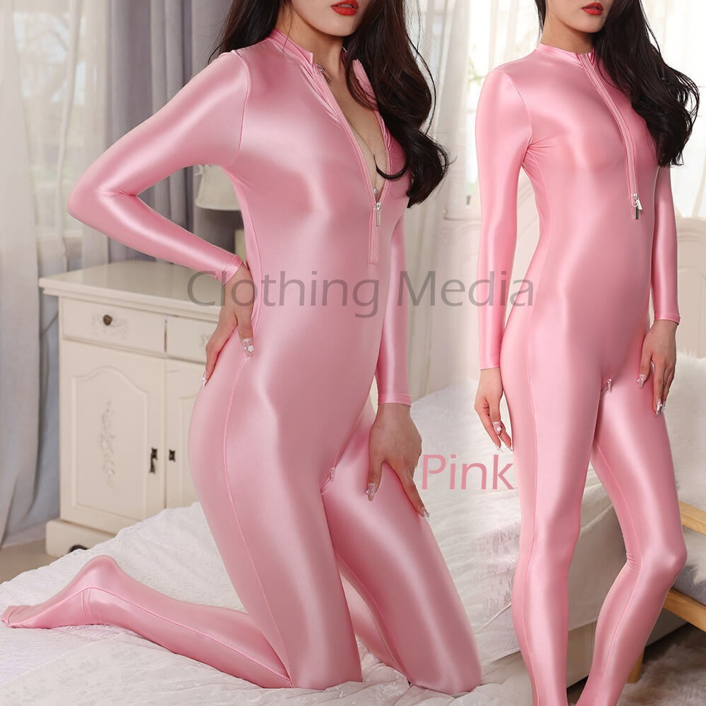 Bodysuit Full Menutup Kaki Warna Satin Silky Premium Catsuit Glossy Halus