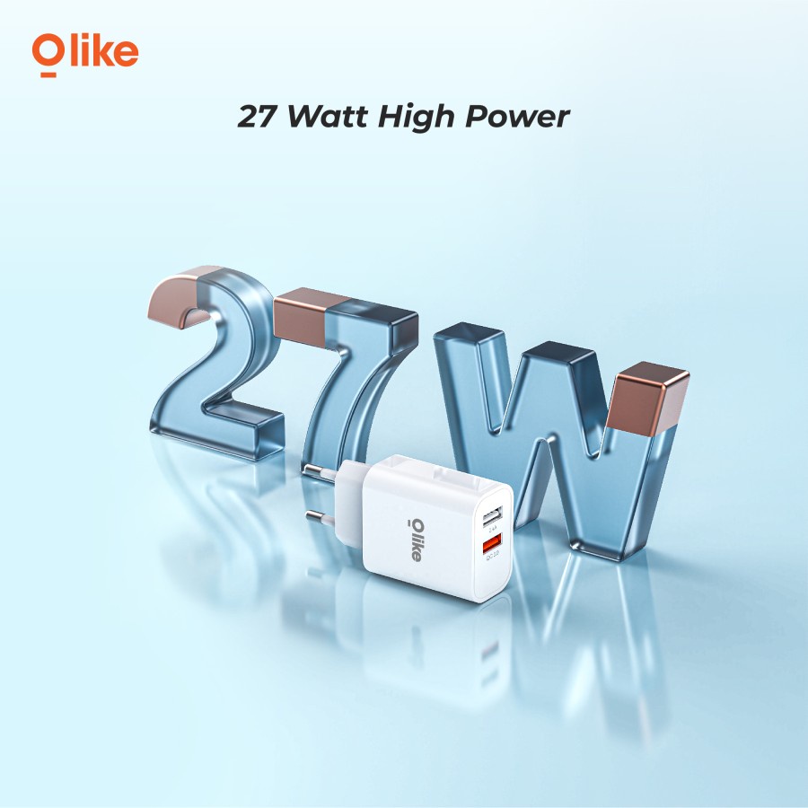 OLIKE Kepala Charger Dual USB Adapter FAST QUICK Charger 3.0 27W C305