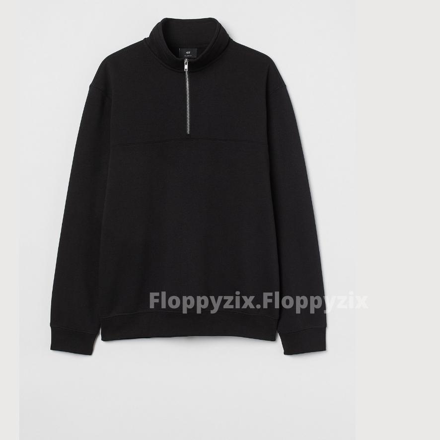 Terbaik Jaket half zip / Jaket Relaxed Fit Sweatshirt / Jaket Crewneck Zipper / Jaket Sweater Pria .