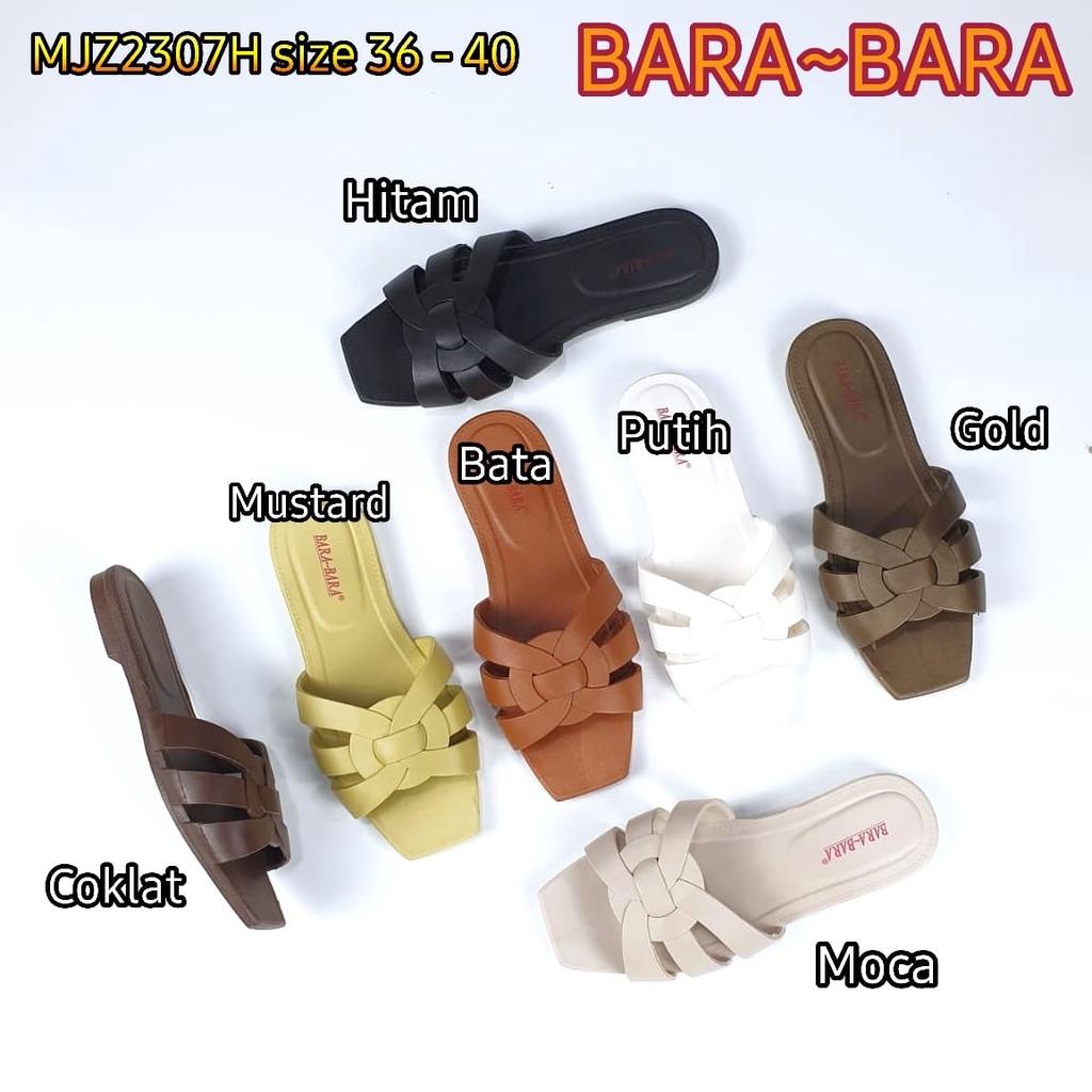 BARA BARA ORIGINAL jelly sandal karet empuk murah wanita selop import MJZ2307H