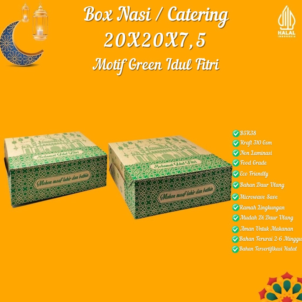 Dus Catering Dus 20X20 Motif Lebaran (B5K38-Non Laminasi)