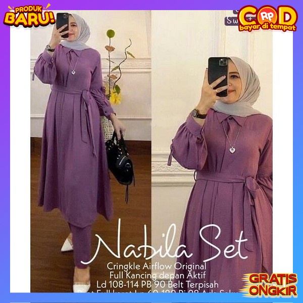 Setelan Idul Fitri Premium Fashion Muslim 2023 Set Remaja Kekinian Pakaian Wanita Muslim Baju Setela