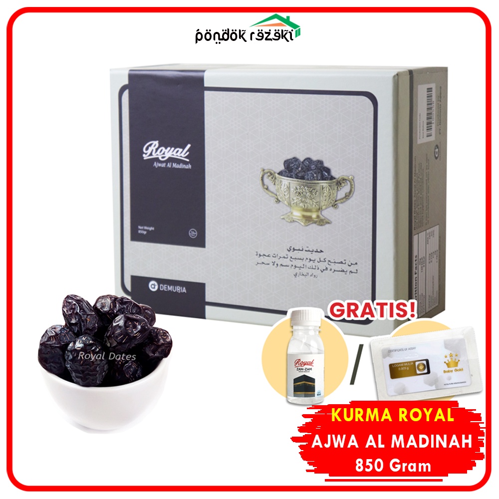 

Kurma Royal Ajwa Al-Madinah 850 Gram Premium Kemasan Box - Kurma Nabi untuk Hampers