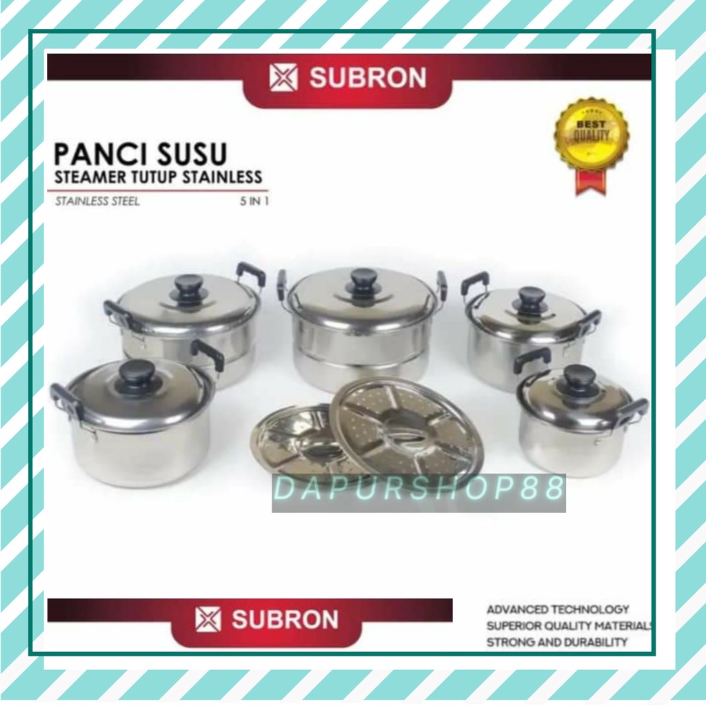 PANCI SET SUSUN 5 + STEAMER TUTUP STAINLESS - PANCI SET 5 SUSUN + STEAMER TUTUP STAINLESS / PANCI 12