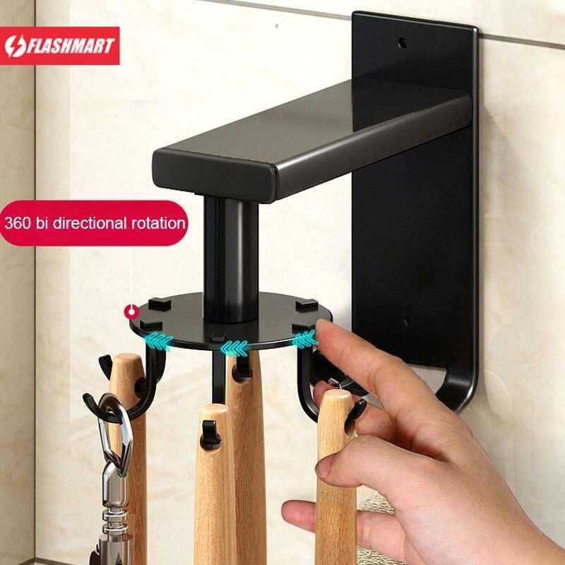 Flashmart Hanger Rak Gantungan Dapur 8 Hook Strong Adhesive - E009